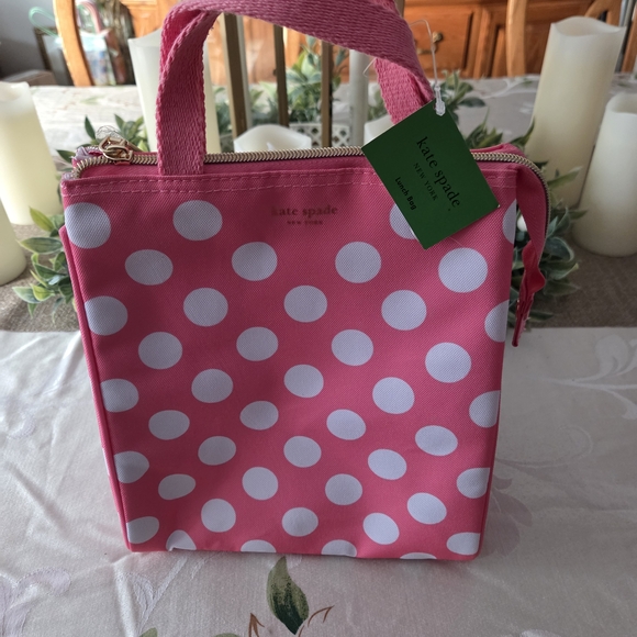kate spade Handbags - Kate Spade Pink Polka Dot Lunch Bag